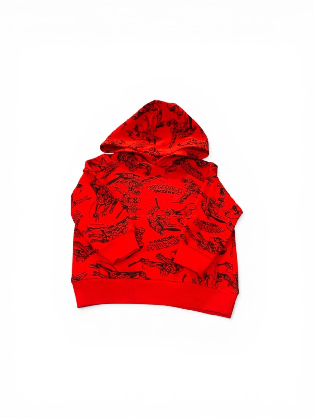Toddler Boy Size 2 Marvel Red Hoodie with Black Spider-Man Graphics